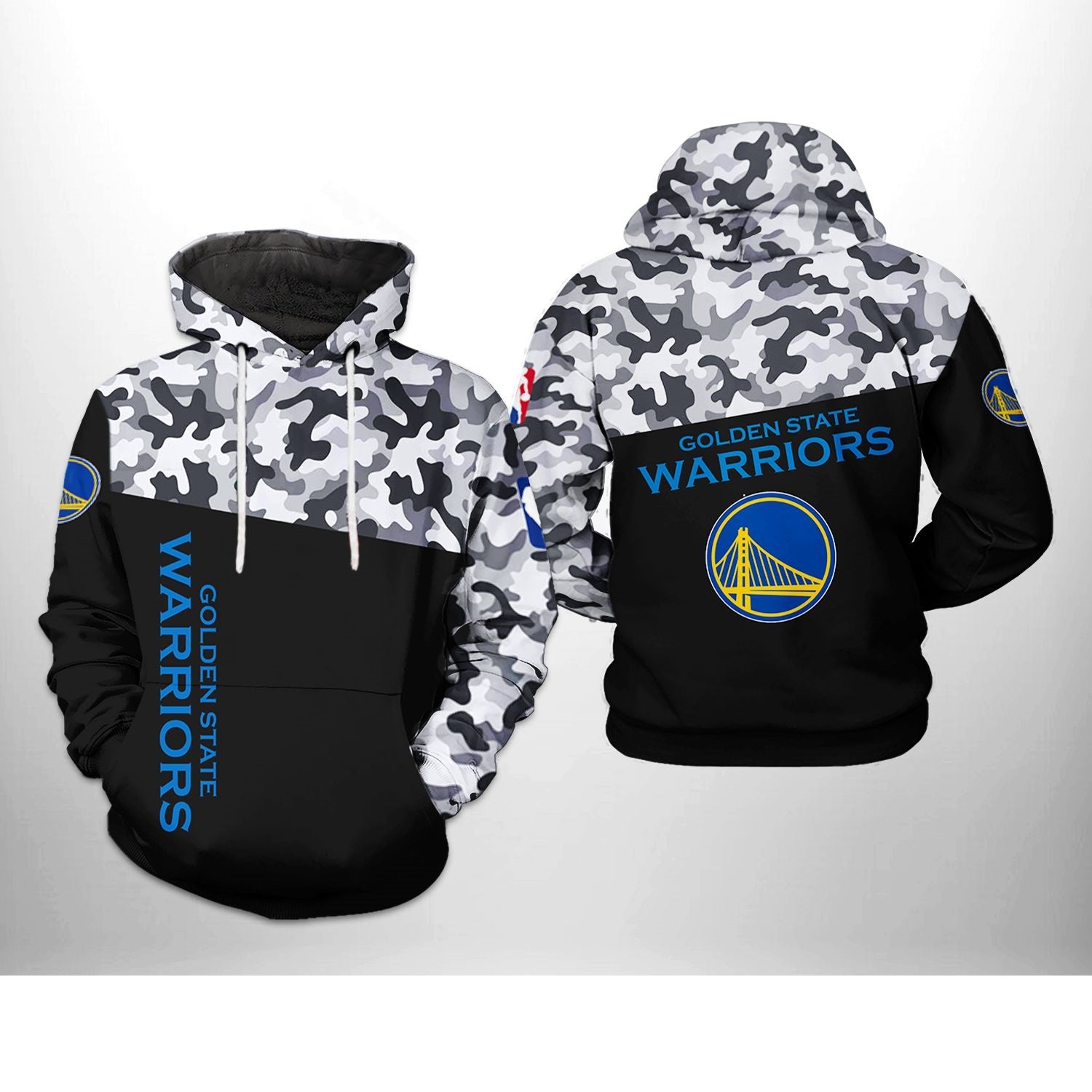 Men's Golden State Warriors Pro Standard Camo Team Pullover Hoodie – Official Nba Sweatshirt